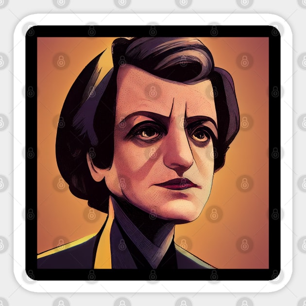 Ayn Rand portrait | Comics Style Sticker by Classical